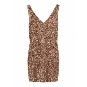 PrettyGuide Rose Gold Sequin Mini Dress Small Y2K Glam Birthday Cocktail V Neck